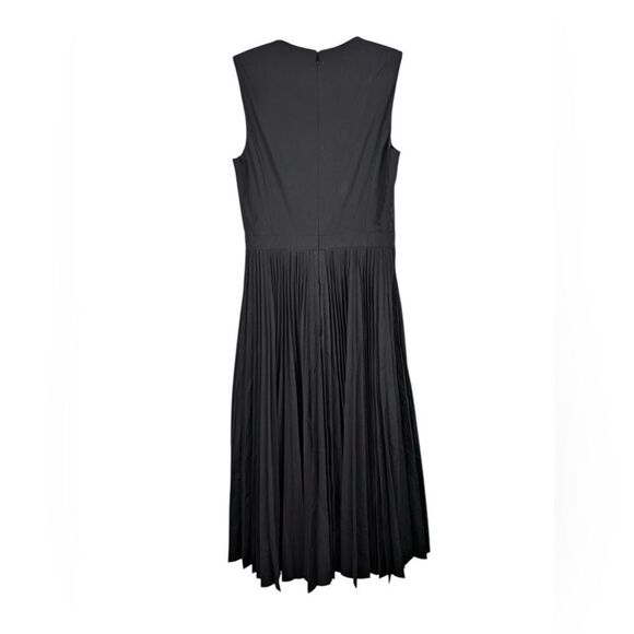 Theory NWT Pleated Midi Dress in Sleek Poplin Black Size 4 MSRP $495 - Picture 7 of 9